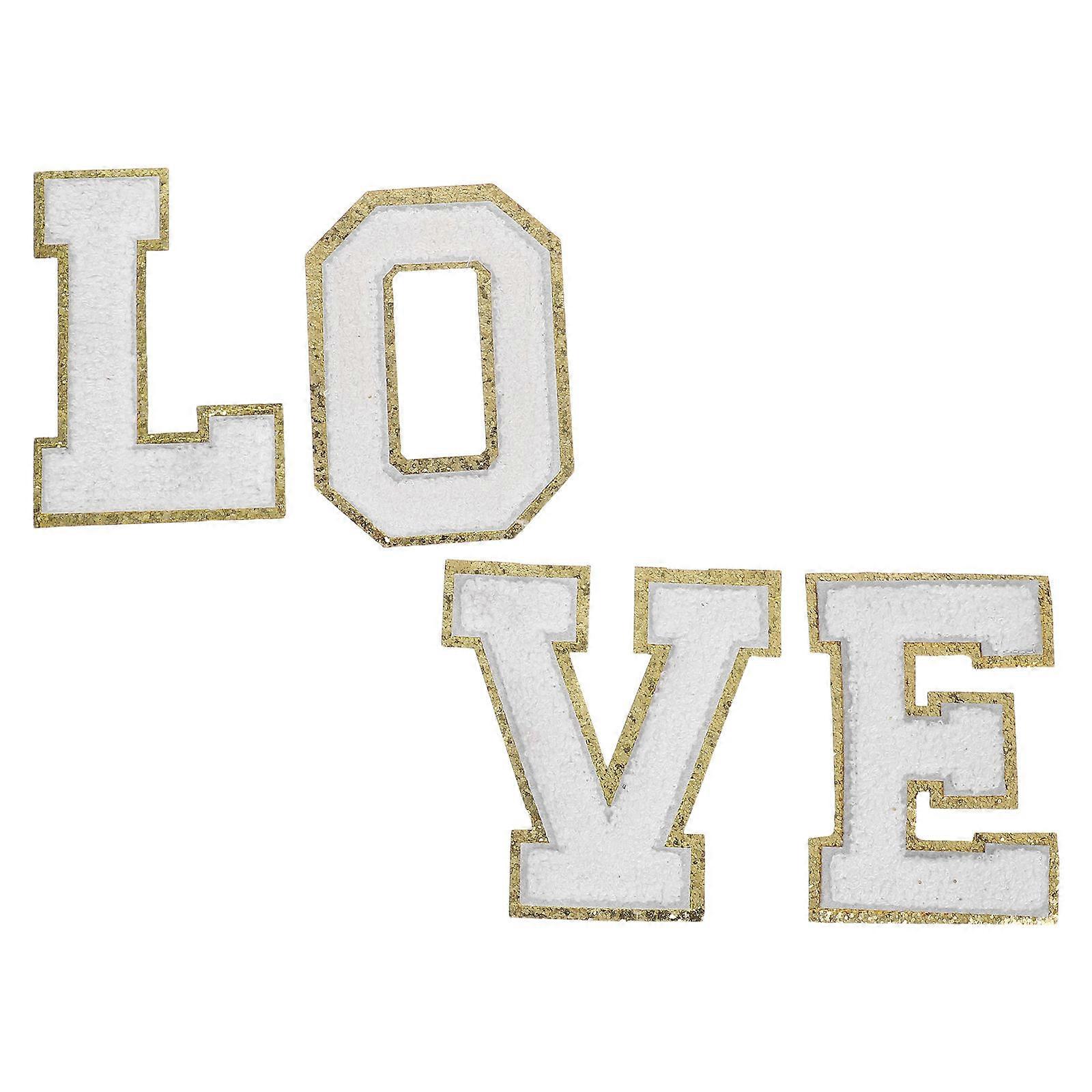Love Letter Chenille Digit Fabric Patches for DIY Crafts 1Set