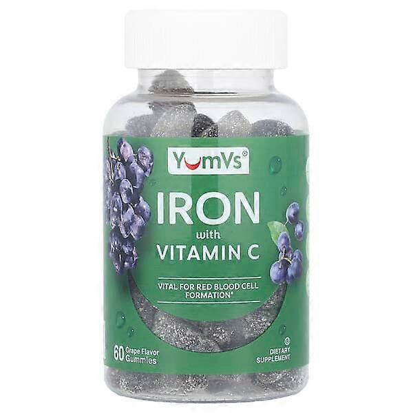 YumVs, Iron with Vitamin C Gummies, Grape, 60 Gummies