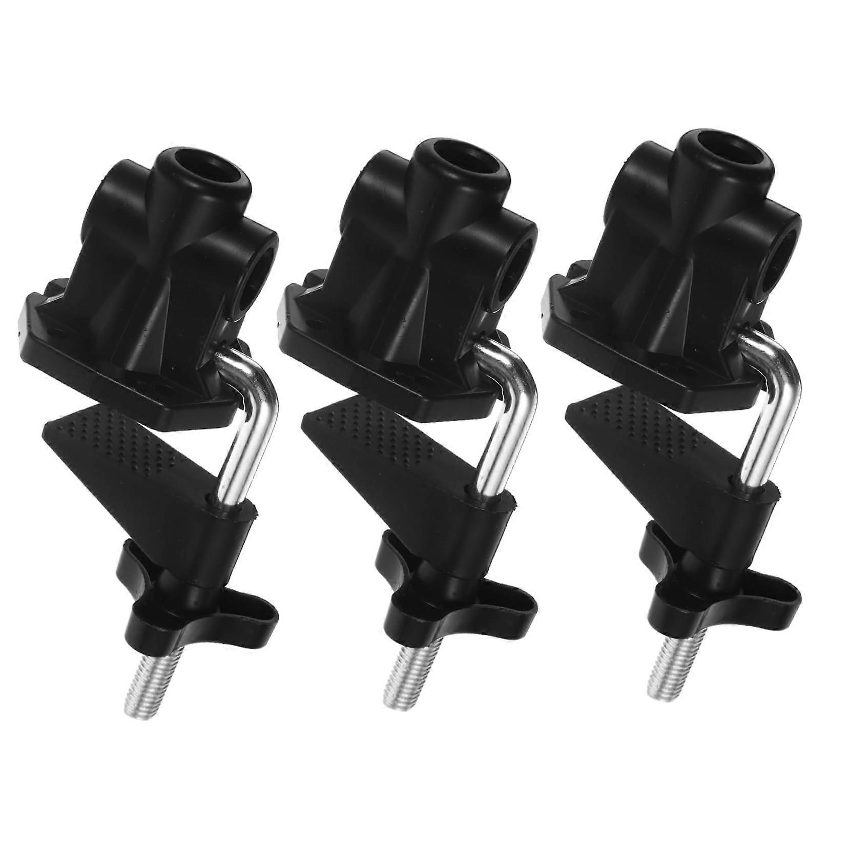 Table Lamp Clip 3Pack, Sturdy Alloy Desktop Lamp Holder With Fixed Base Clip, Black For Home Use