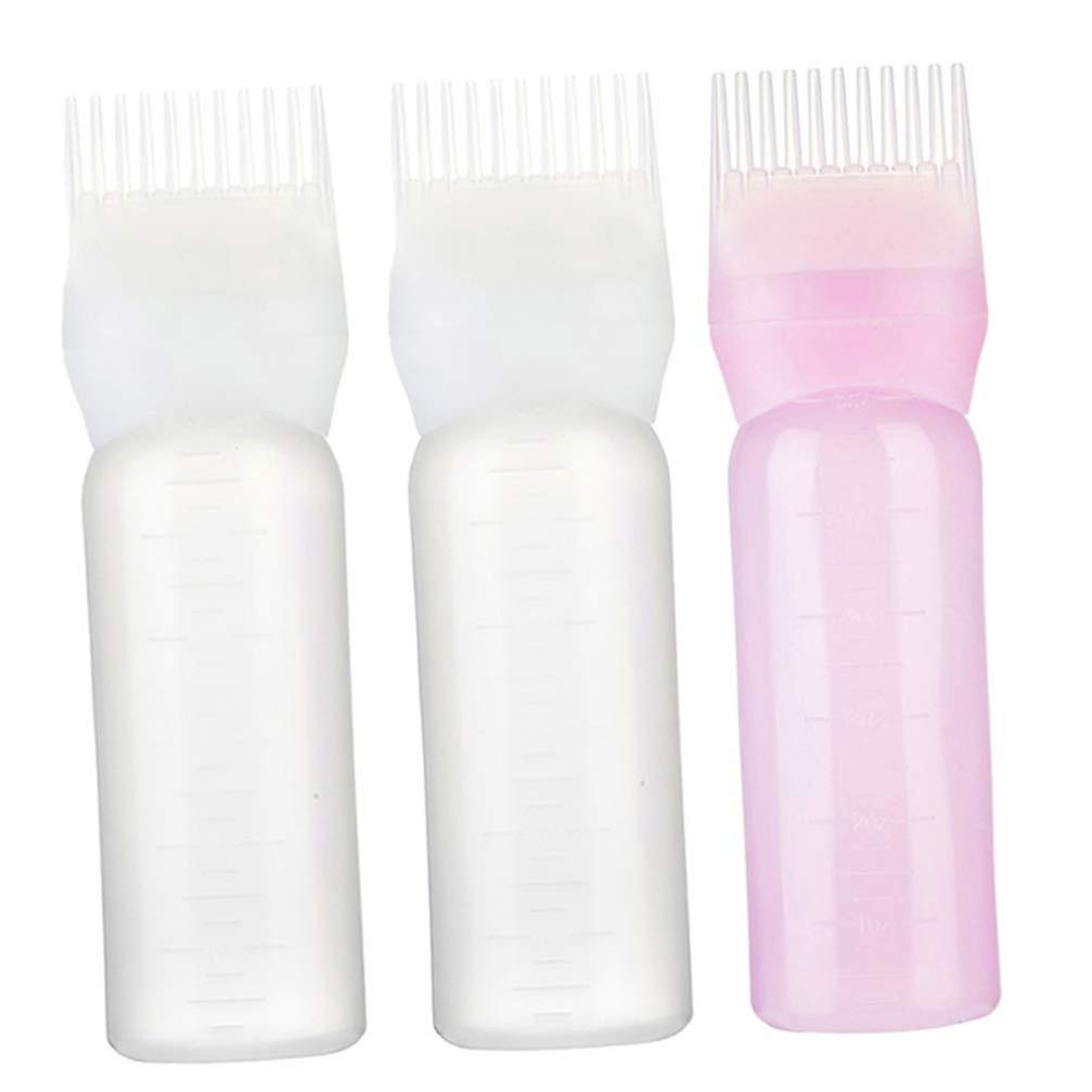 2pcs Root Comb Applicator Bottle Applicator Bottle For Hair Dye Bottle Applicator Brush Root Comb Bottle With Graduated Scale