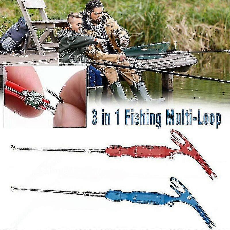 2025 2pcs Pen Shape Hook Remover Quick Knot Tying Tool 3 In 1 Fishing Multi Loop Knot