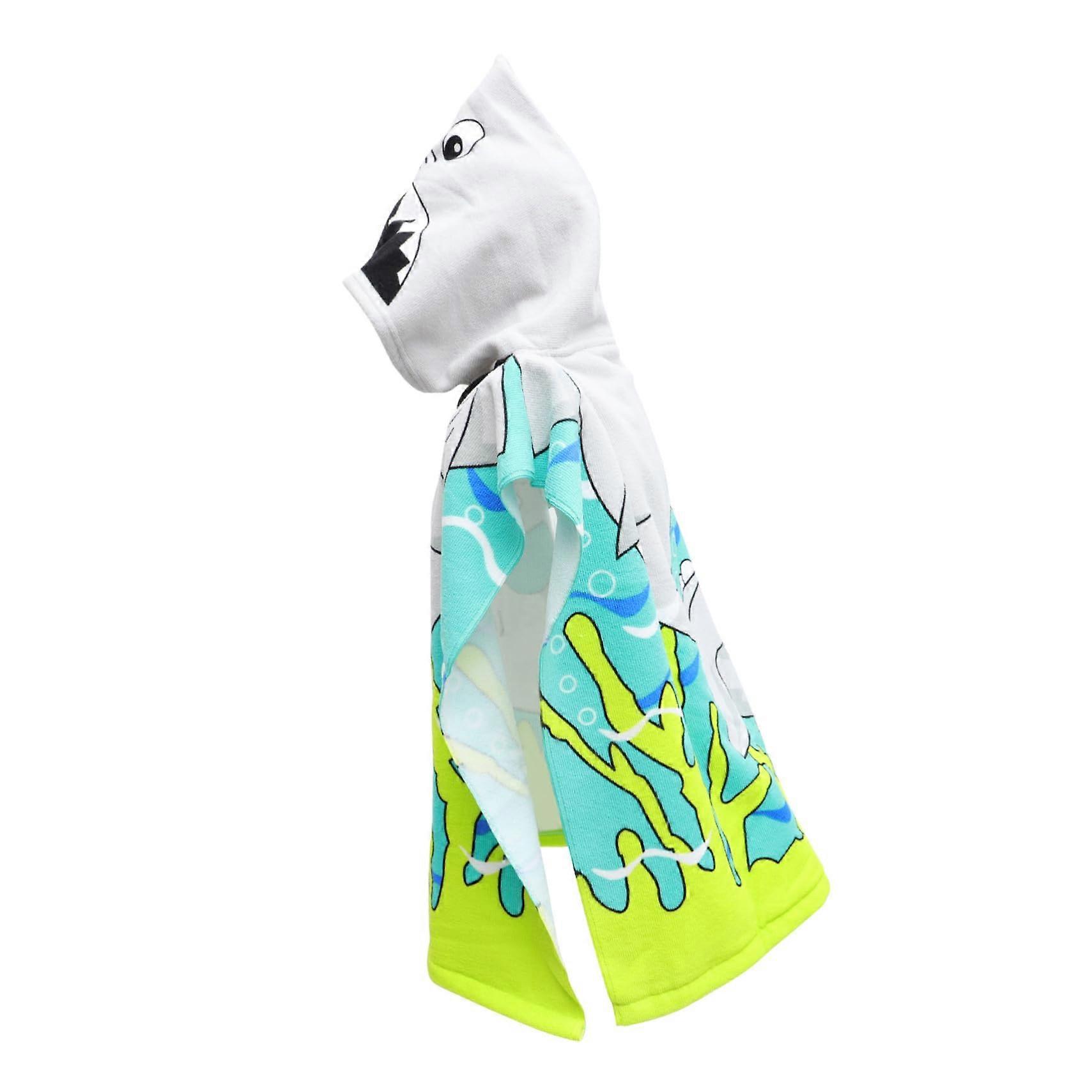 Hooded Beach Towel Cape QuickDry Soft Bathrobe Cartoon Pattern Lightweight Summer Cloak For Boys Swimming Pool Bath