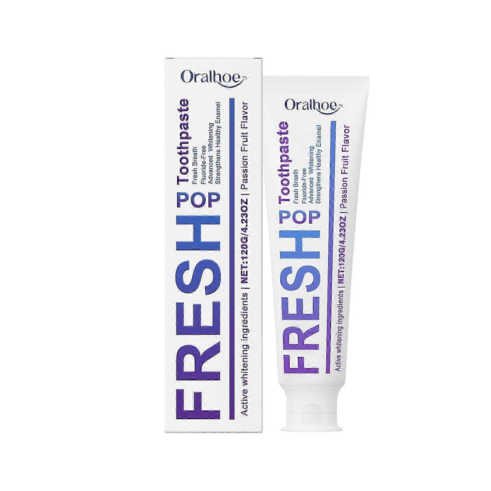 Purple Whitening Toothpaste, Advanced Triple Whitening Toothpaste | Deep Cleaning | Color Correcting | Brightens Yellow | Enamel Protection | Mint Fla