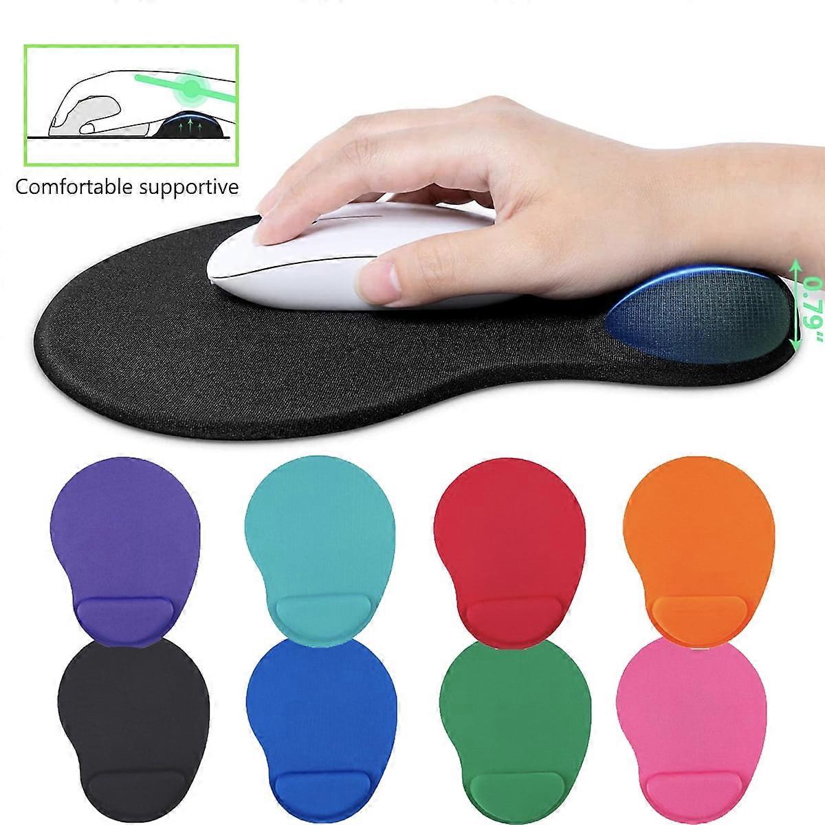 Mouse Pad, Ergonomic Mouse Pad with Comfortable Gel Wrist Rest Support, Non-Slip PU Base for Easy Typing Pain Relief, Durable and Washable