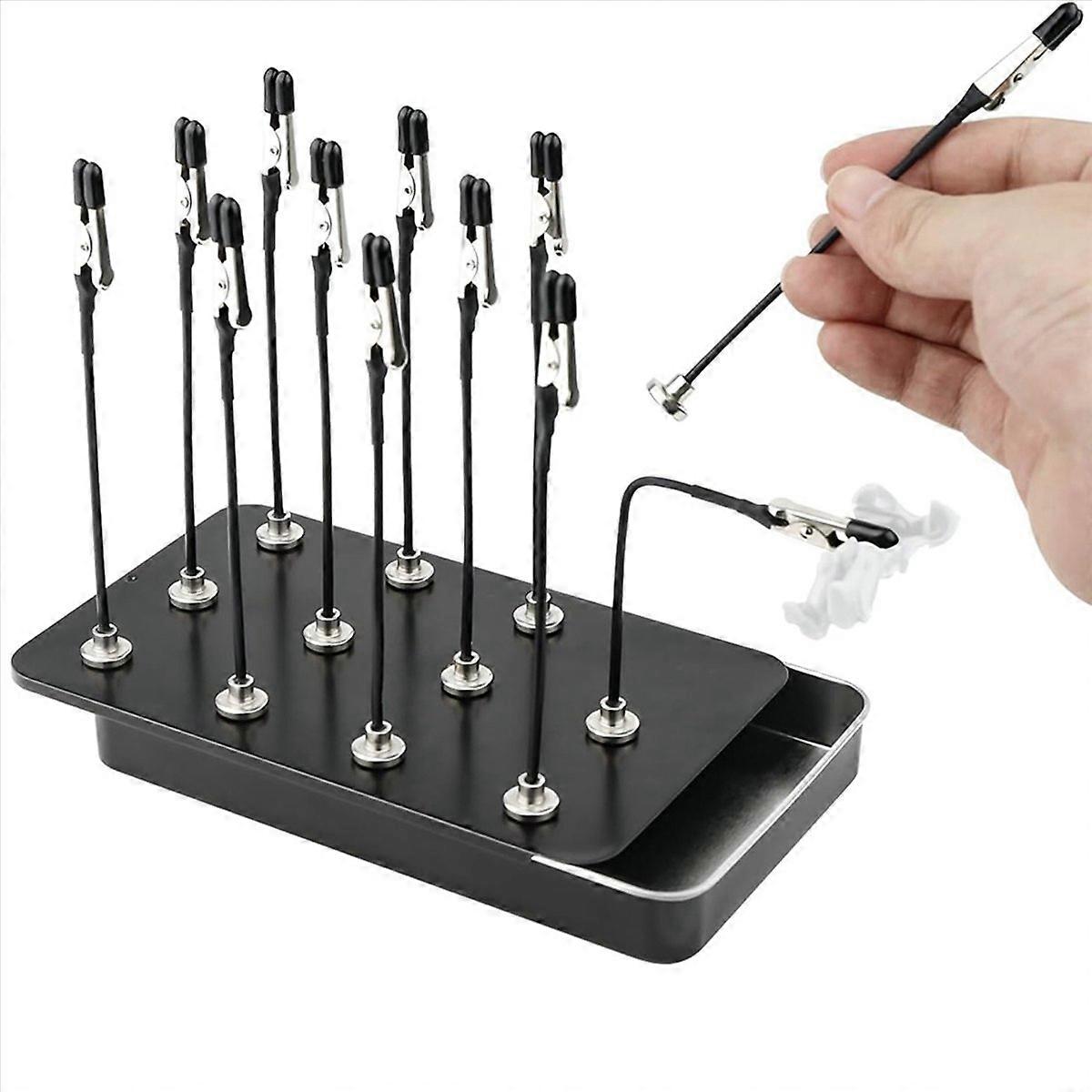 Model Painting Tool Stand Base, set de tije de clemă de aligator pliabil