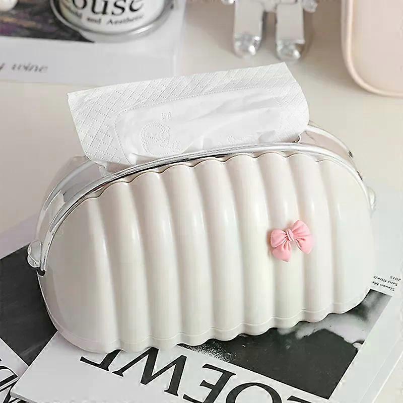Simple Irregular Cloud Shape Tissue Box with Spring Inside Home Living Room Light luxury Shell Spring Paper Box Holder