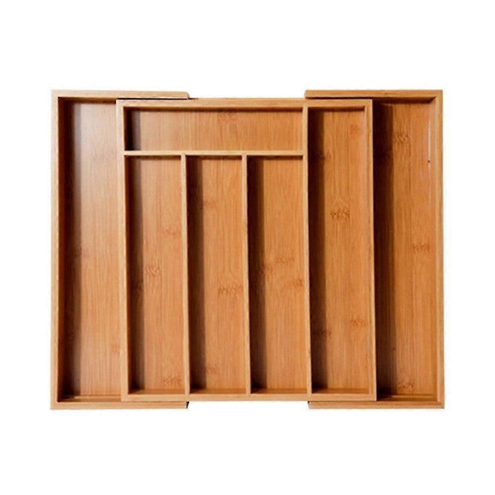 Storage Box Wooden Kitchen Drawer Flatware Utensil Tableware Organizer Multi Grid  Holders