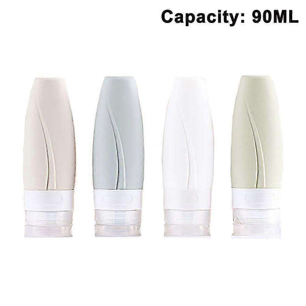 4-pack bärbara reseflaskor, läckagesäker klämbara kiselrör resestorlek toalett