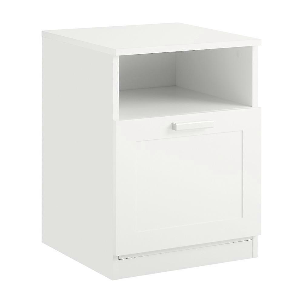 SoBuy FBT112-W, Bedside Table with Square Top Sofa Table Nightstand Bedside Chest Lamp Table Bedside Cabinet with  Storage Drawer for Bedroom