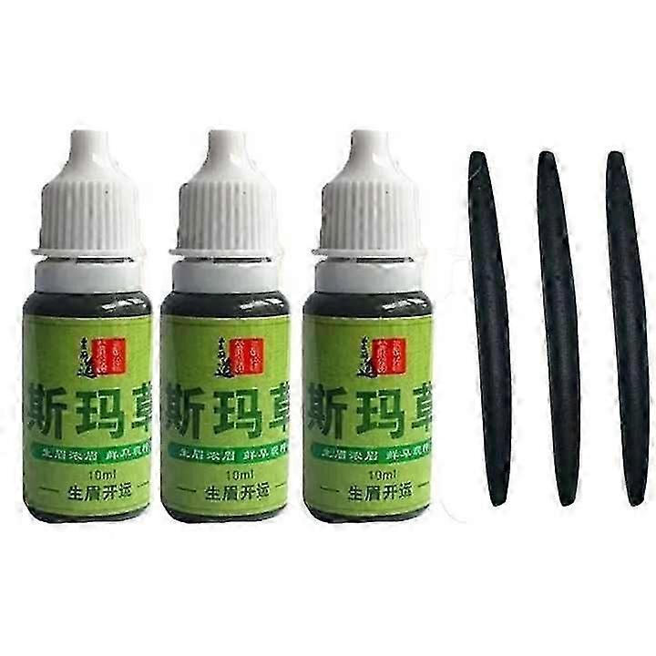 2-4 قطع عصير العشب أوسمة سائل نمو الشعر - مصل نمو الشعر للحواجب - تركيبة حظا سعيدا لتعزيز