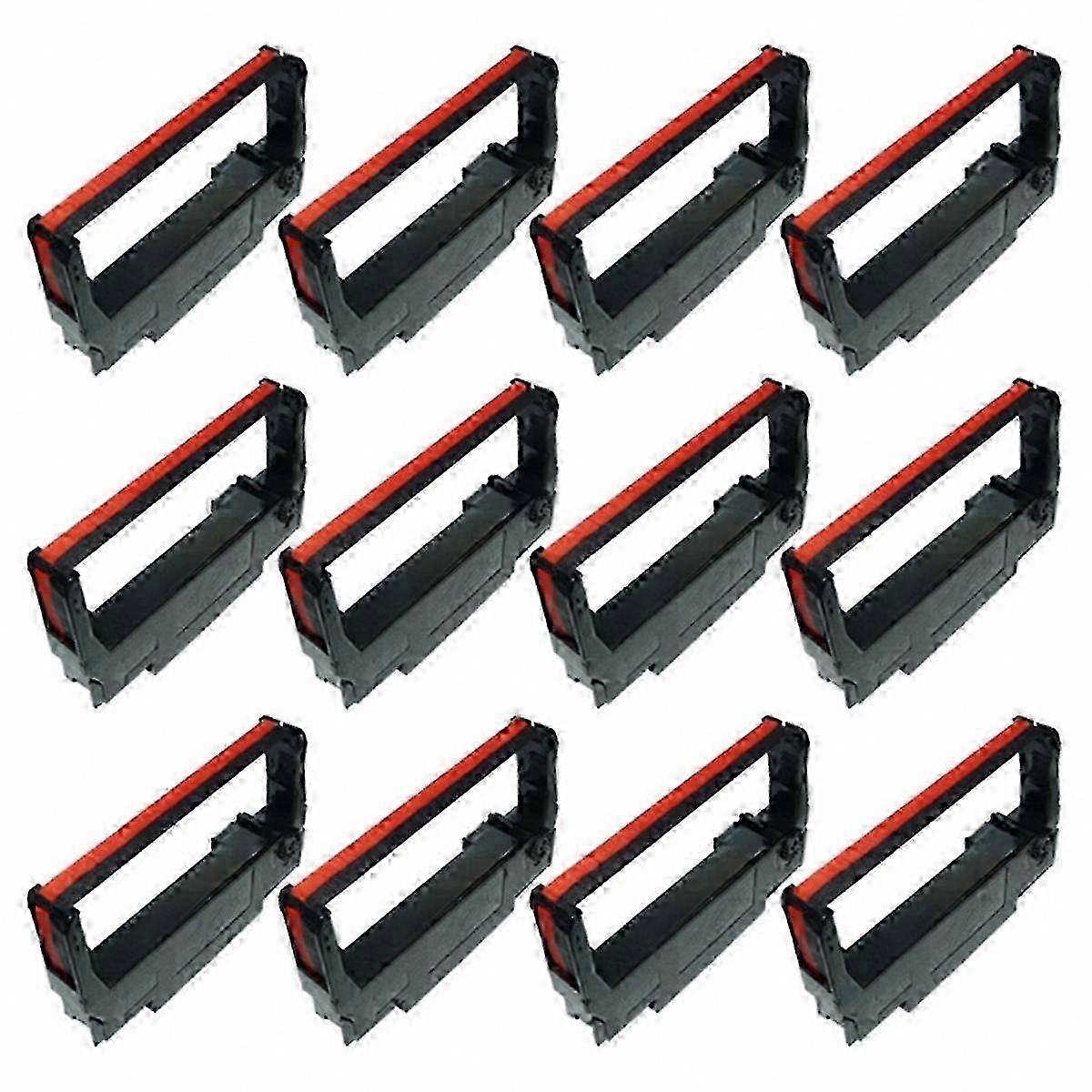 12-Pack Printer Ribbons, Black and Red, Compatible with Epson ERC38 ERC30 ERC34 TM-U220 TM-300 SeriesBlack & Red SZRH