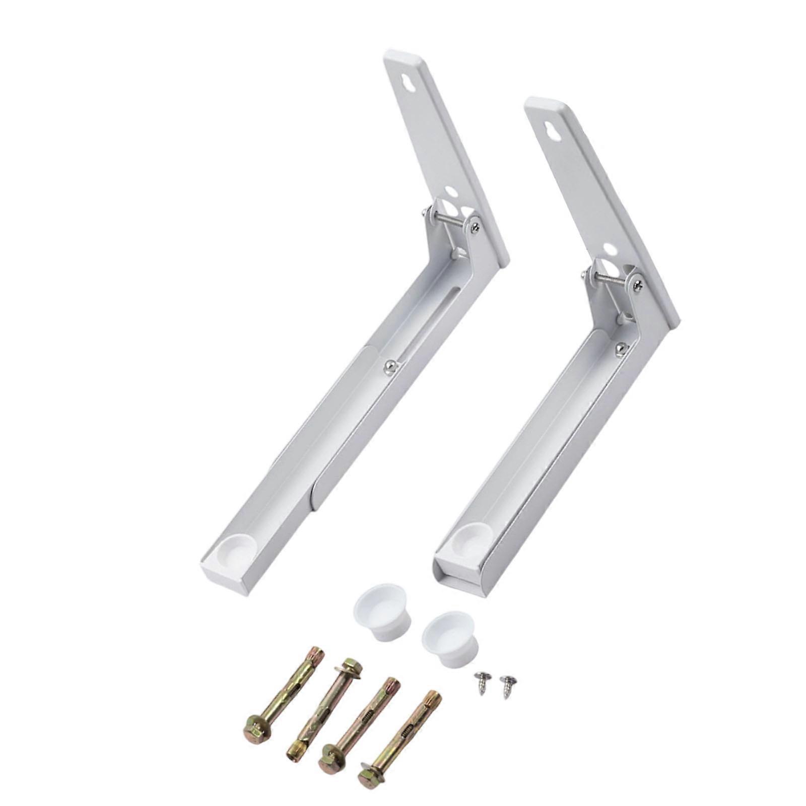 Space Efficient Expandable Shelf for Microwave Oven Support Bracket Wall Mounted Kitchen Appliance Organizer Rack  White