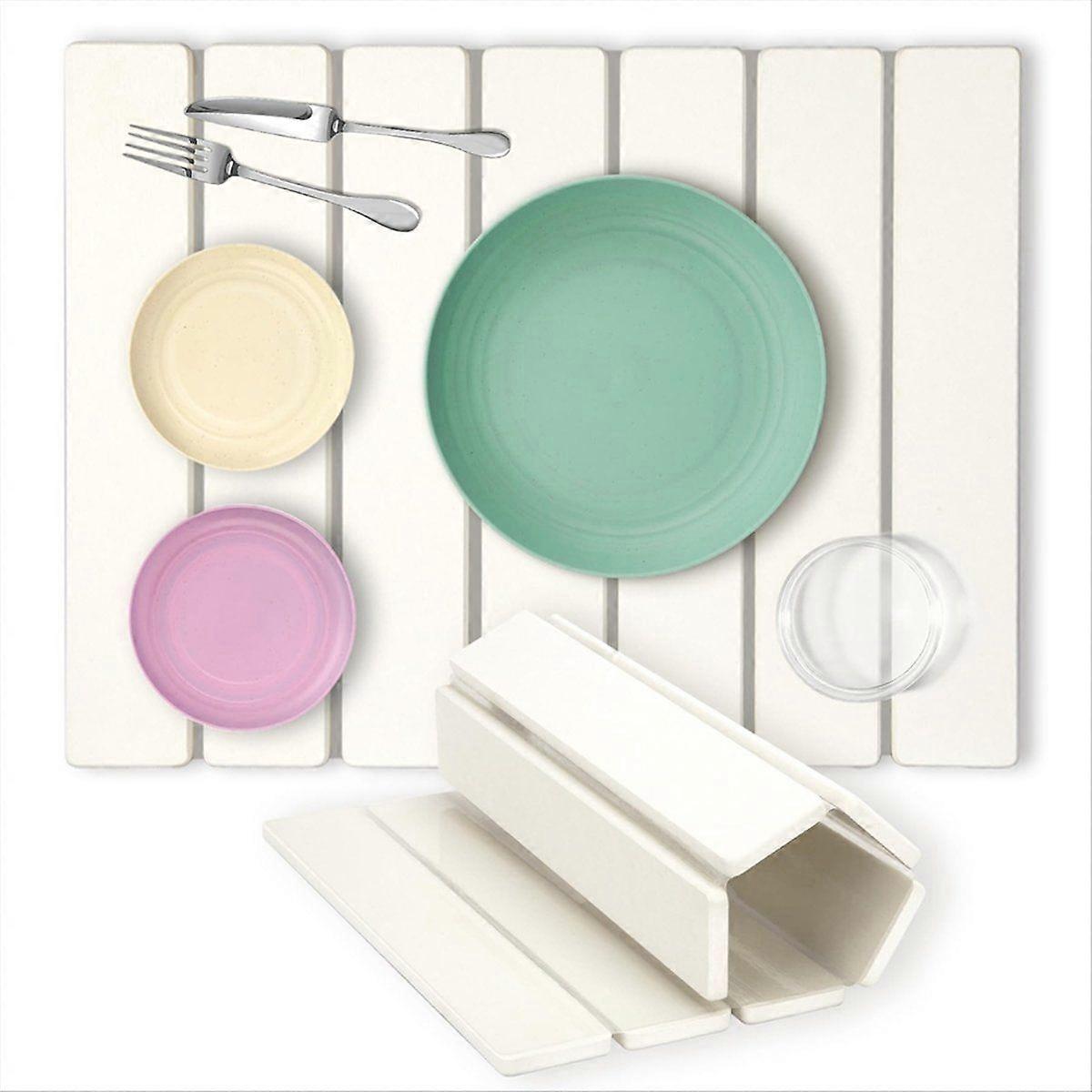 Stone Drying Mat for Kitchen Counter,Foldable Dish Drying Mat, Quick Dry Stone Drying Mat,Food-Safe