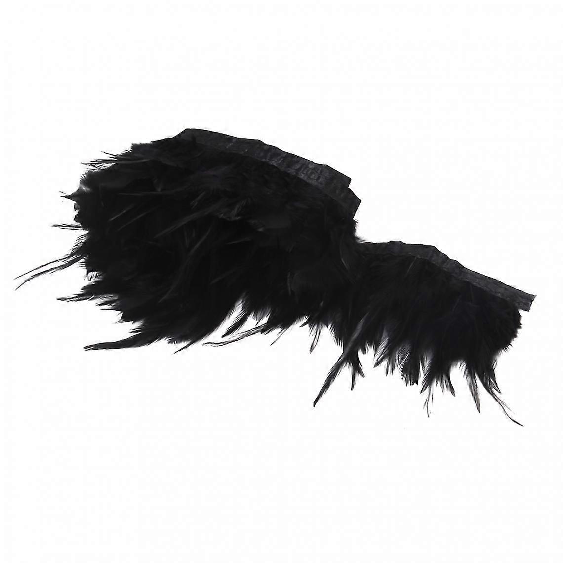 Feathered Border 84cm Long For Sewing Crafts - Black