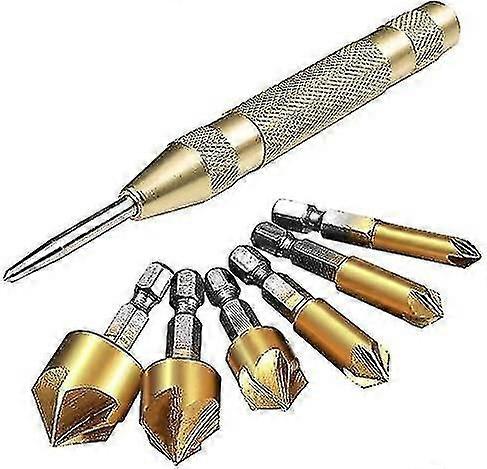 مجموعة من 6 لقم طحن مخروطية سداسية عرقوب مع لكمة أوتوماتيكية أ