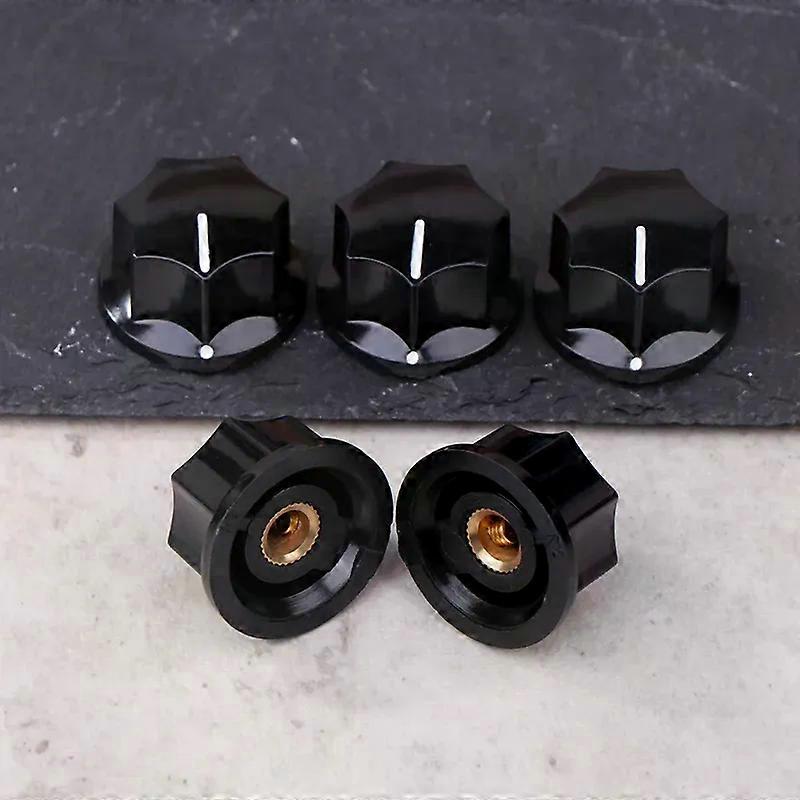 5Pcs Bakelite Knob MF-B01 MF-B02 MF-B03 Hexagonal Potentiometer Band Switch Cap Inner Hole 6MM Potentiometer Knobs