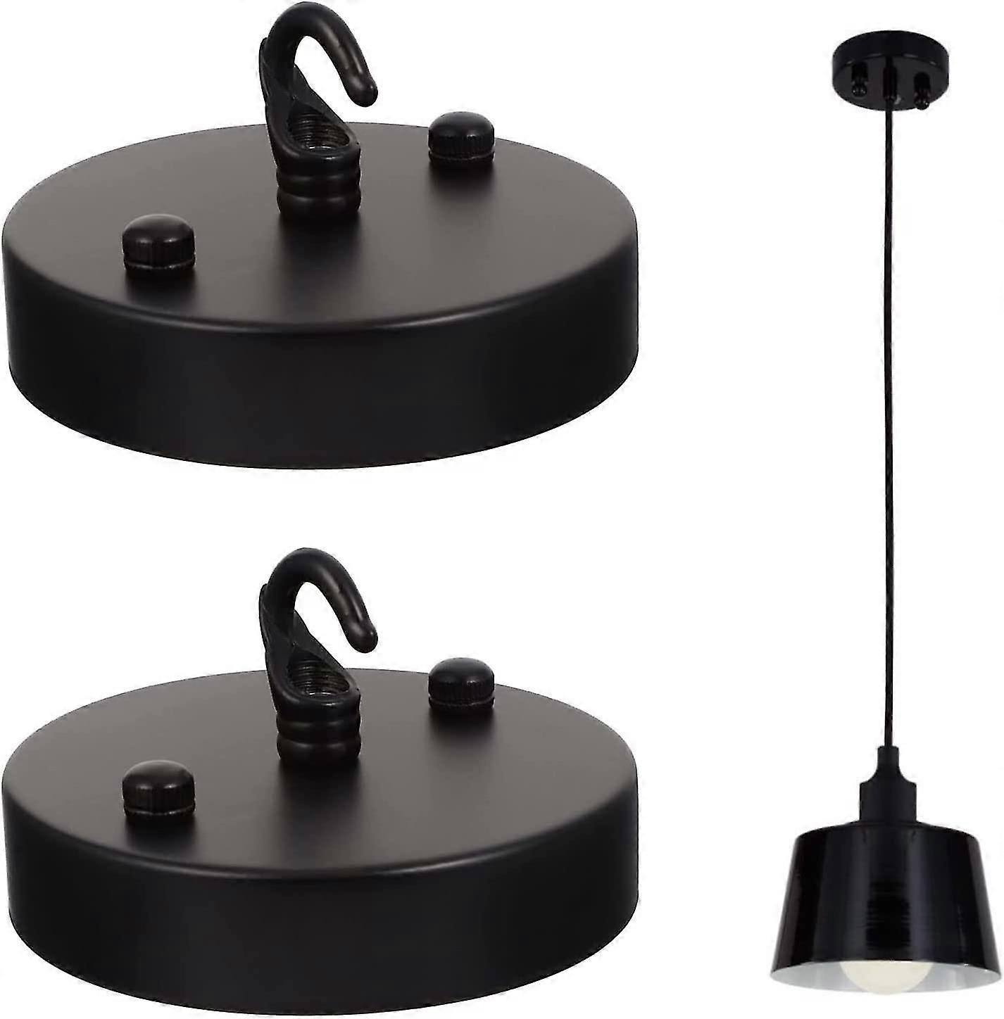 2 Pack Lampadario soffitto piatto, rosone gancio, retro luce baldacchino kit con gancionero