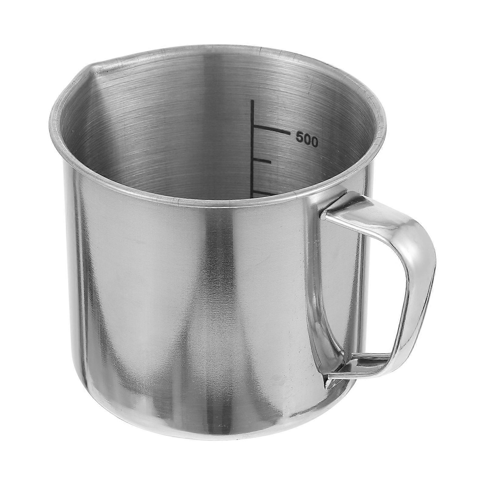 1 Pc Laboratory Sample Collection Measuring Jug Steel Measuring Cups (500ml)