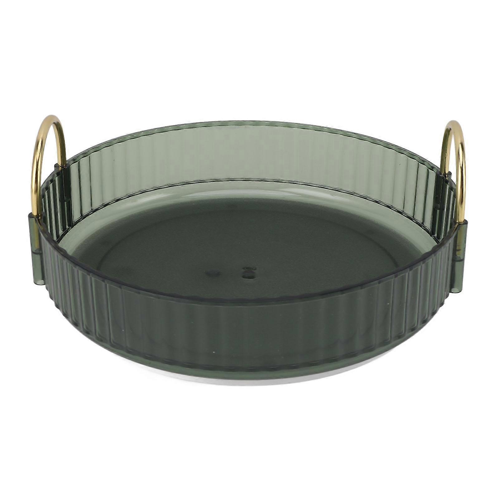 Round Storage Tray 360 Degree Rotating Waterproof Clear Desktop Organizer Display Tray with Dual