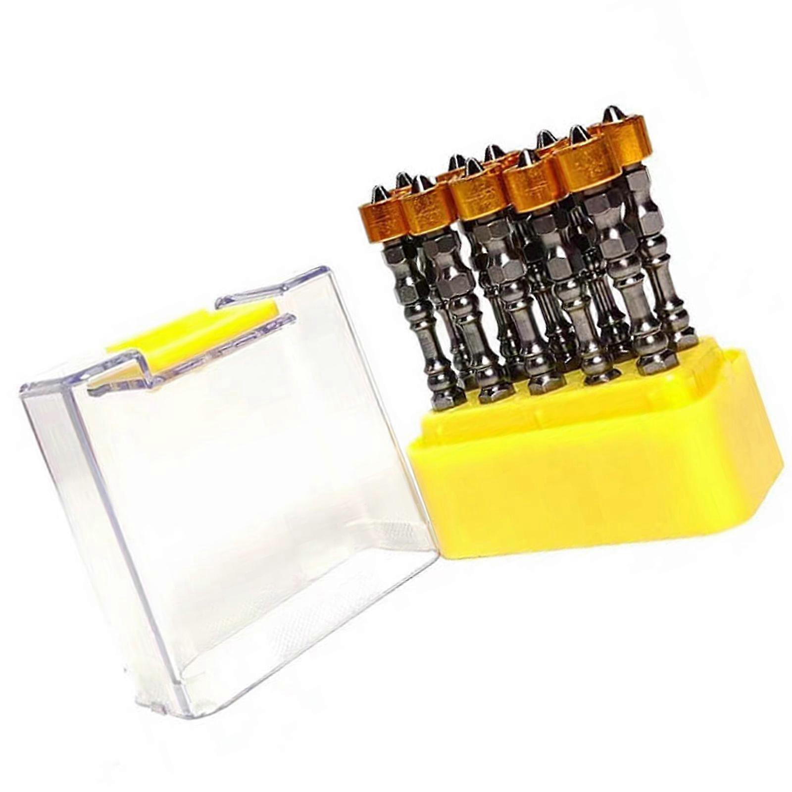 Pack Of 10 65mm Rust Resistant Aluminum Screwdriver Bit Tool Bit For Multifunctional Use In Home & Professional Setting  Yellow