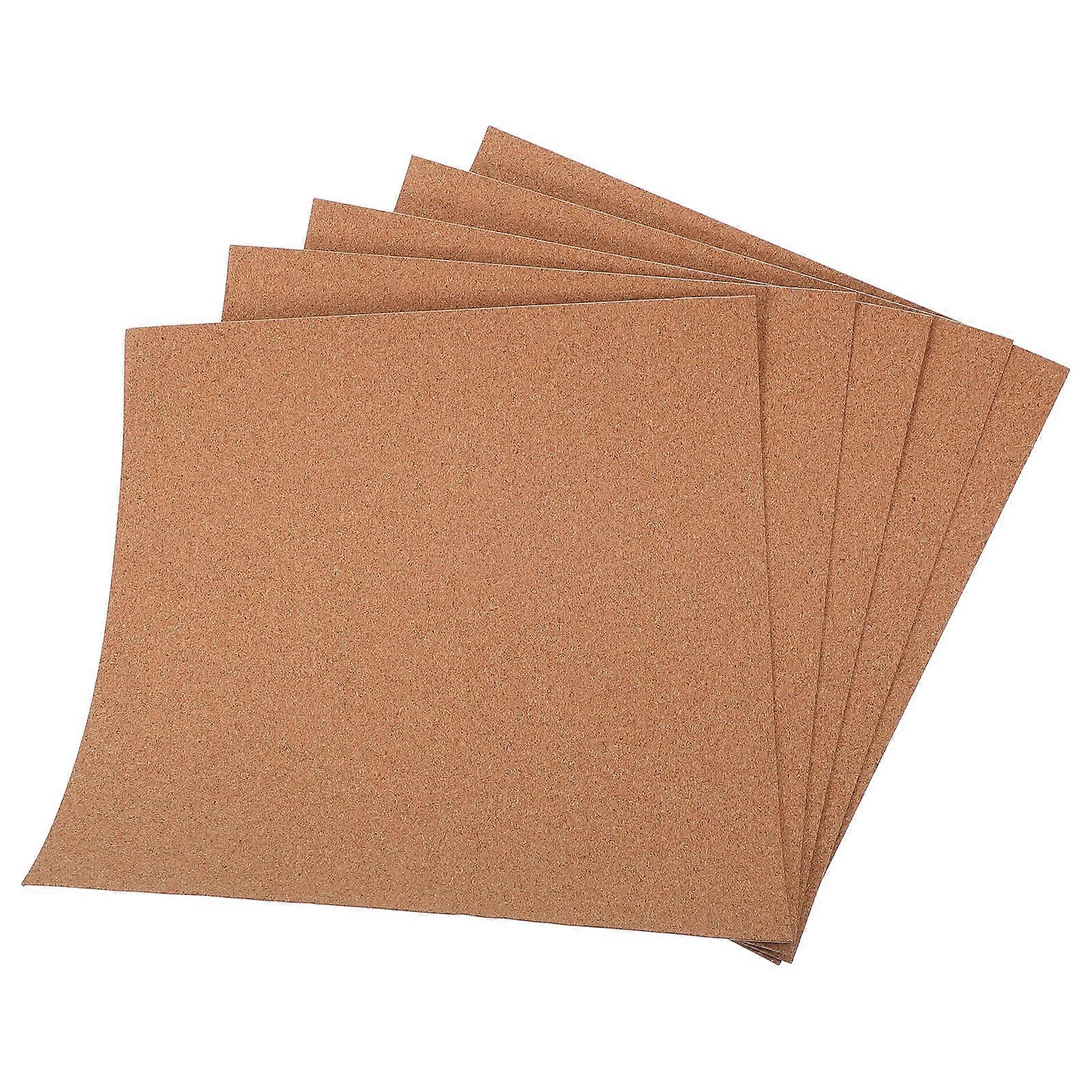 Cork Bulletin Board Tiles for Office Use with 5Pcs Self Adhesive Brown Boards