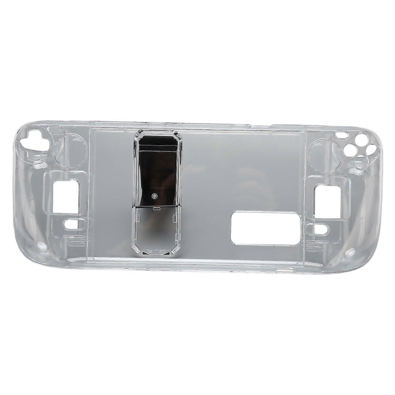 Clear Kickstand Case for Steam Deck Transparent Shock Absorption Prevent Slip Hard PC Protective Cas