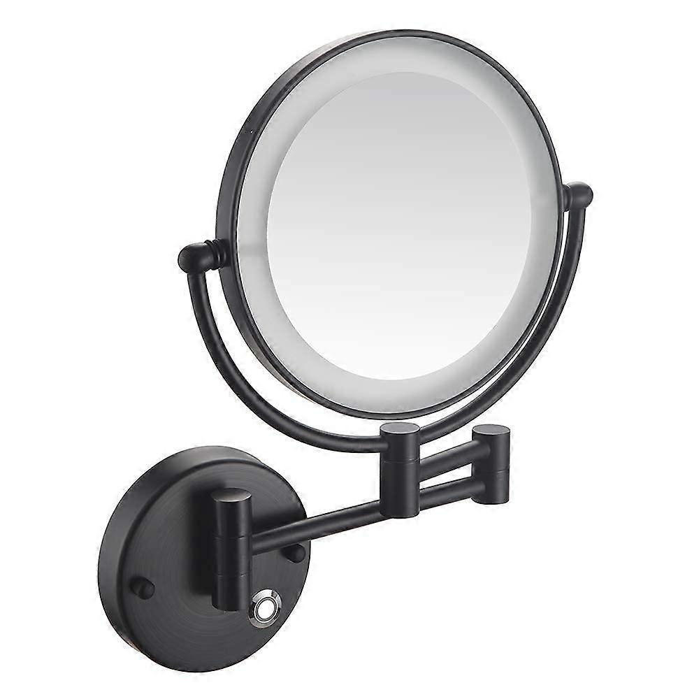 Wall Mounted Bathroom Makeup Mirror with Extendable Arm, Touch Switch, Shaving & Cosmetic Use (214b)