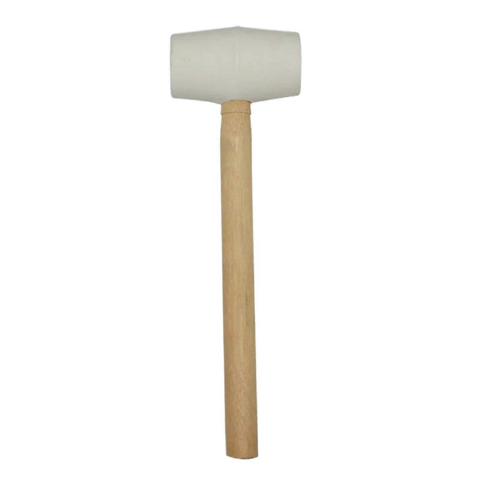 Rubber Mallets Wood Handle White 10.23 x 3.14 Inch For Tile Floor Installation Tool