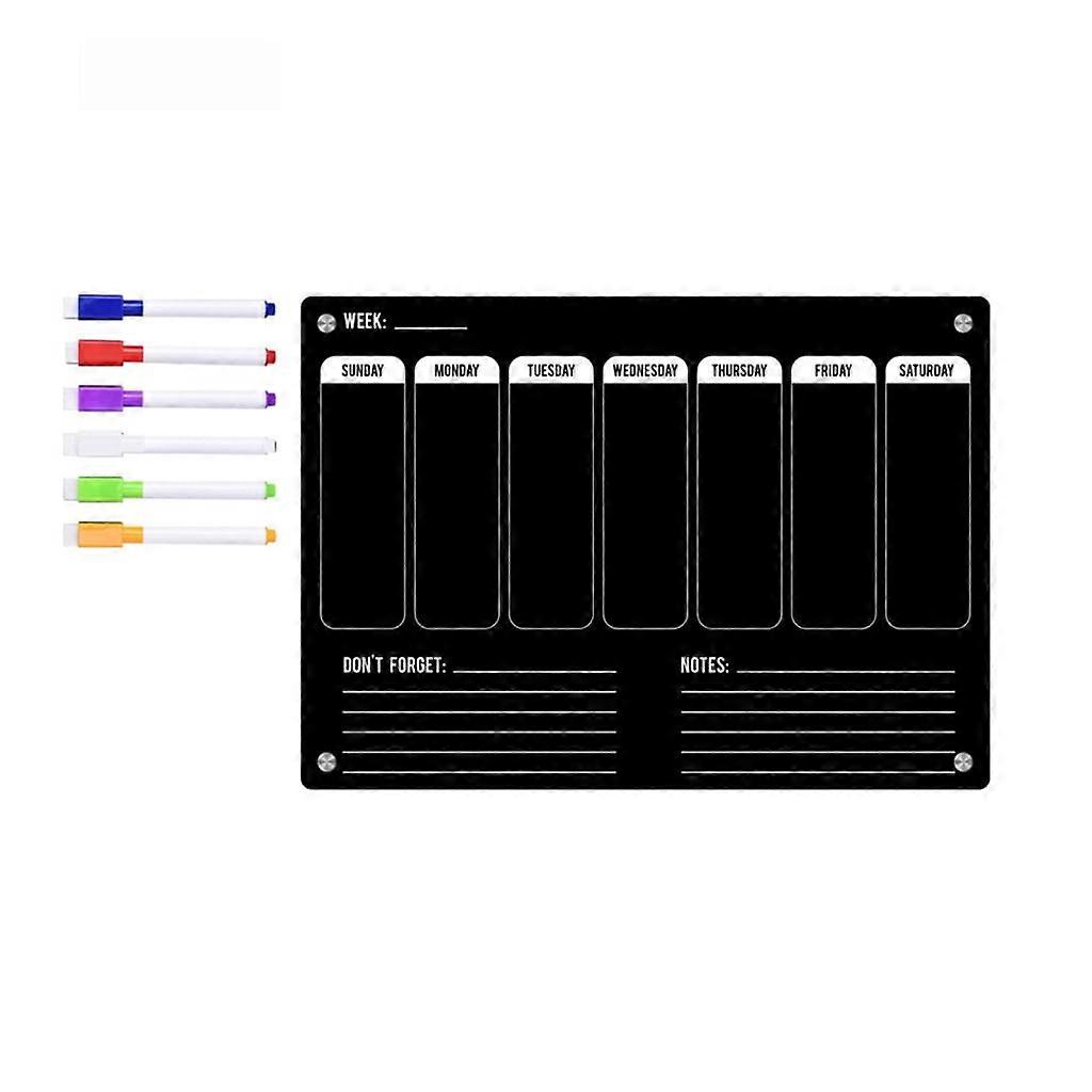 JZROCKER Magnetic Chalkboard Calendar Weekly To-do-list Board Grocery Shopping List