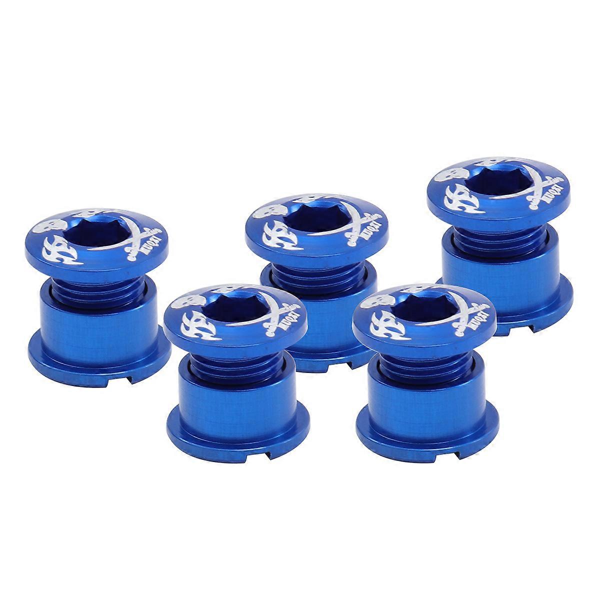 Blue 5Pcs Aluminum Alloy Disc Screw for Bicycle Use with Double Disc Function
