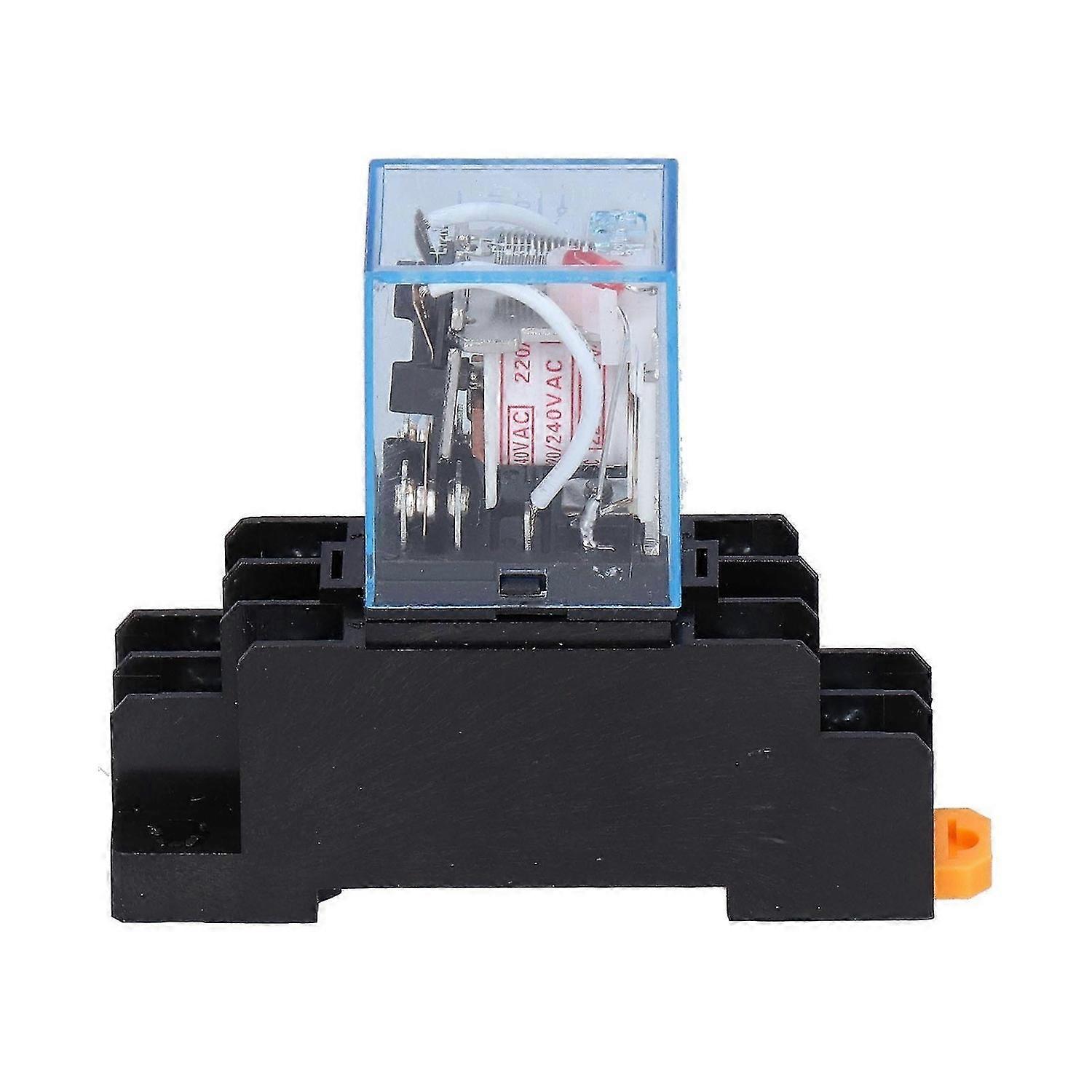LY2NJ 8 Pins Electromagnetic Power Relays with Socket Base Indicator Light for Motors Industrial Relays 10AAC220V