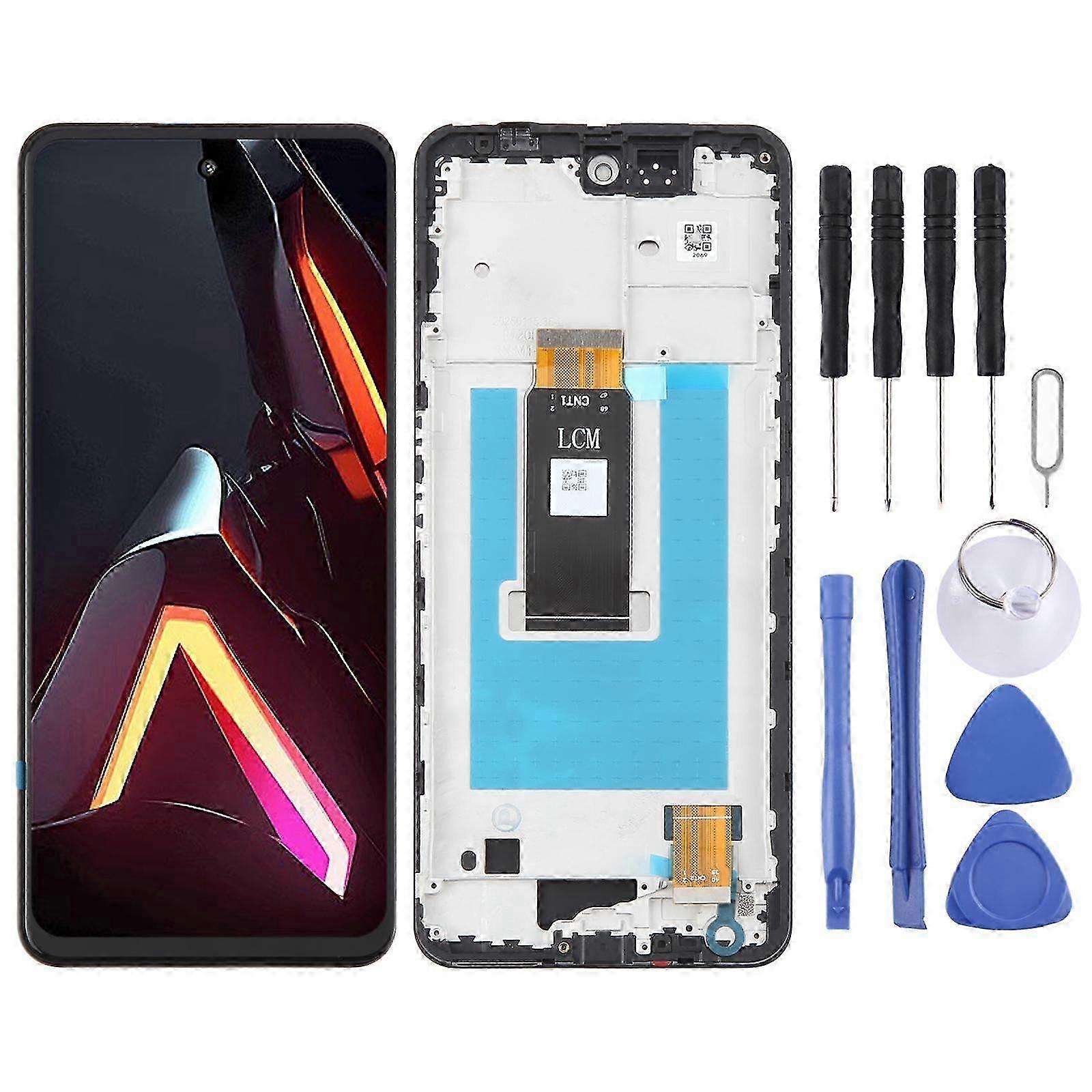 For ZTE nubia Neo 3 5G LCD Screen Digitizer Full Assembly with Frame (Black)