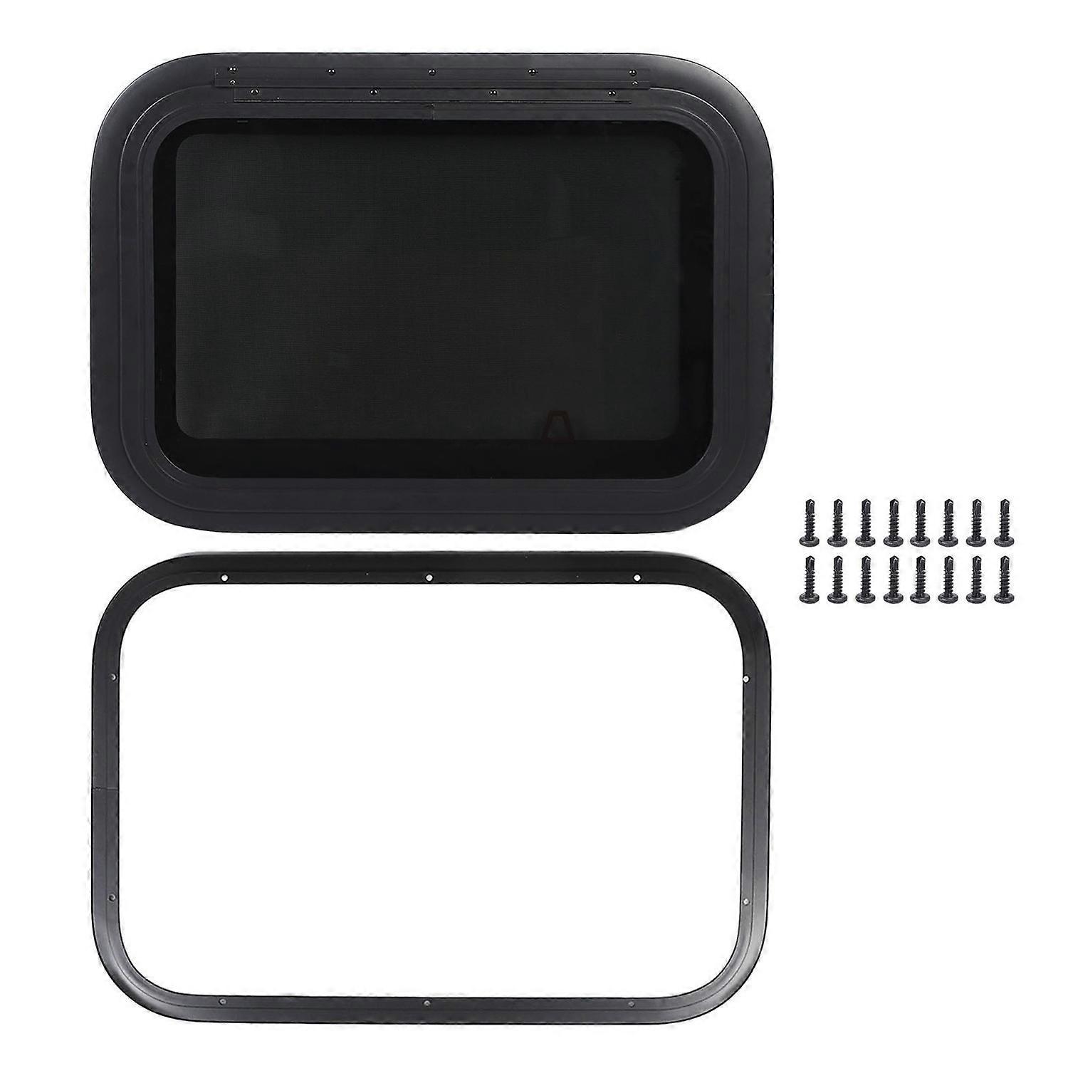 22.4x15.2 Inch RV Exit Window Emergency External Push Out Window with Mesh Screen Support Rod for Ca