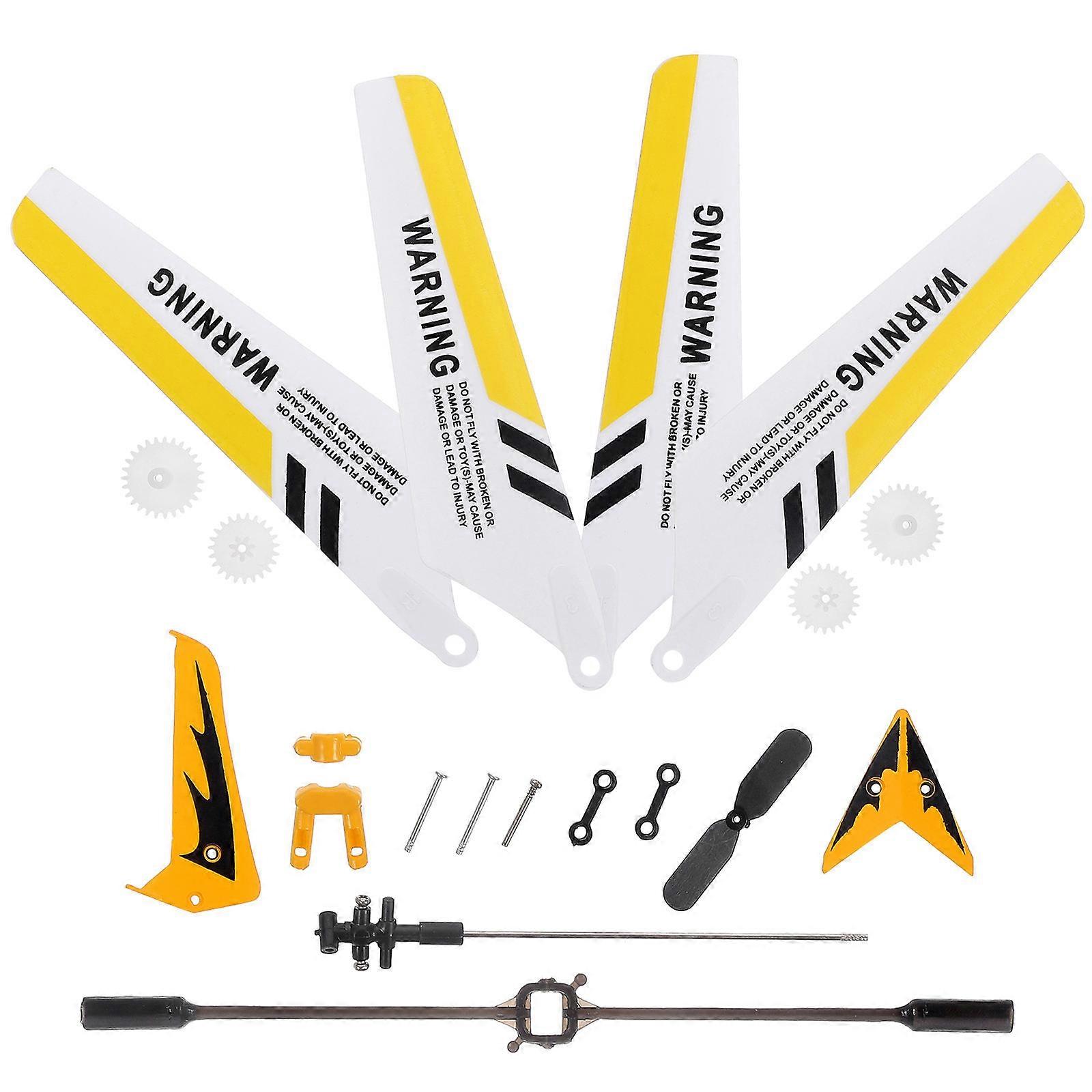 Et sett med reservedeler, blader, haledekorasjoner, haleblad, balansestang, koblingsspenne, inneraksel for Syma S107 / S107G RC-helikopter (Y