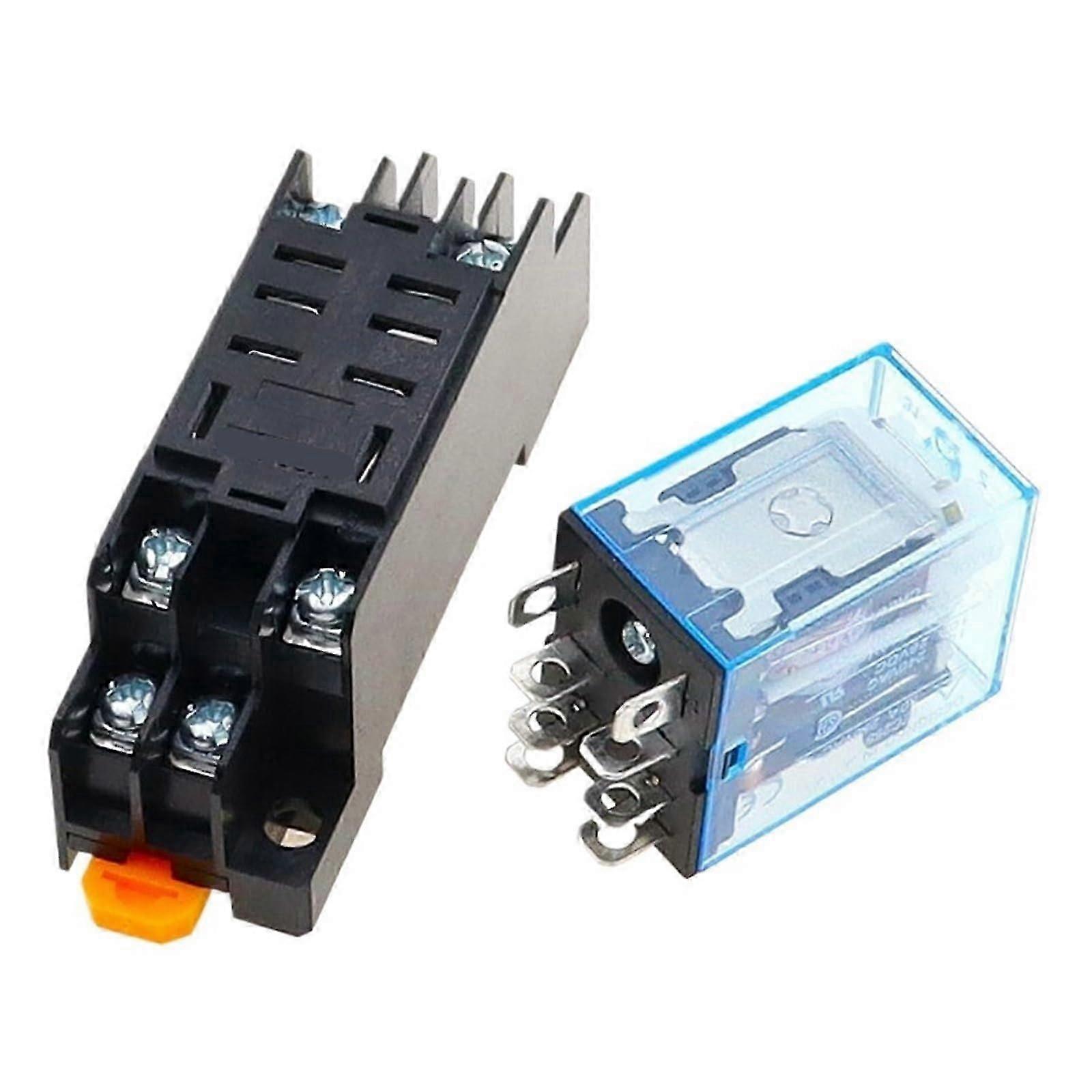 8PIN Coil Power Relay DPDT With Base DC 380V