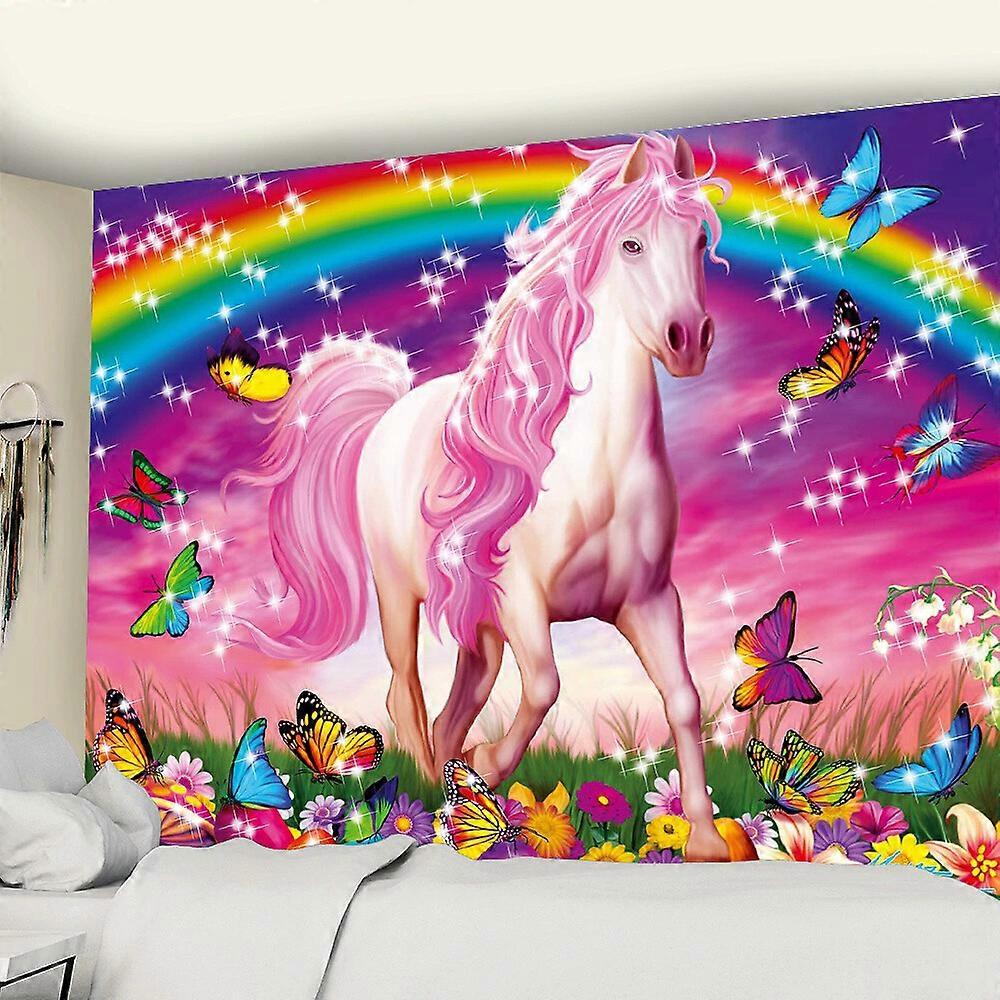 Large Rainbow Unicorn Tapestry Wall Hanging Bedspread Throw Mat Blanket Backdrop