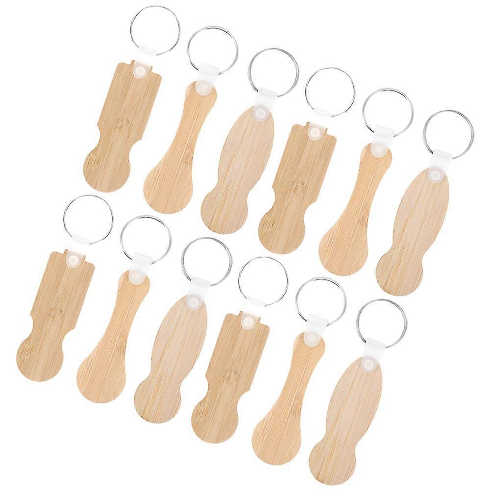Shopping Trolley Tokens 12Pcs Bamboo Based Removers Key Chain Practical Durable Design