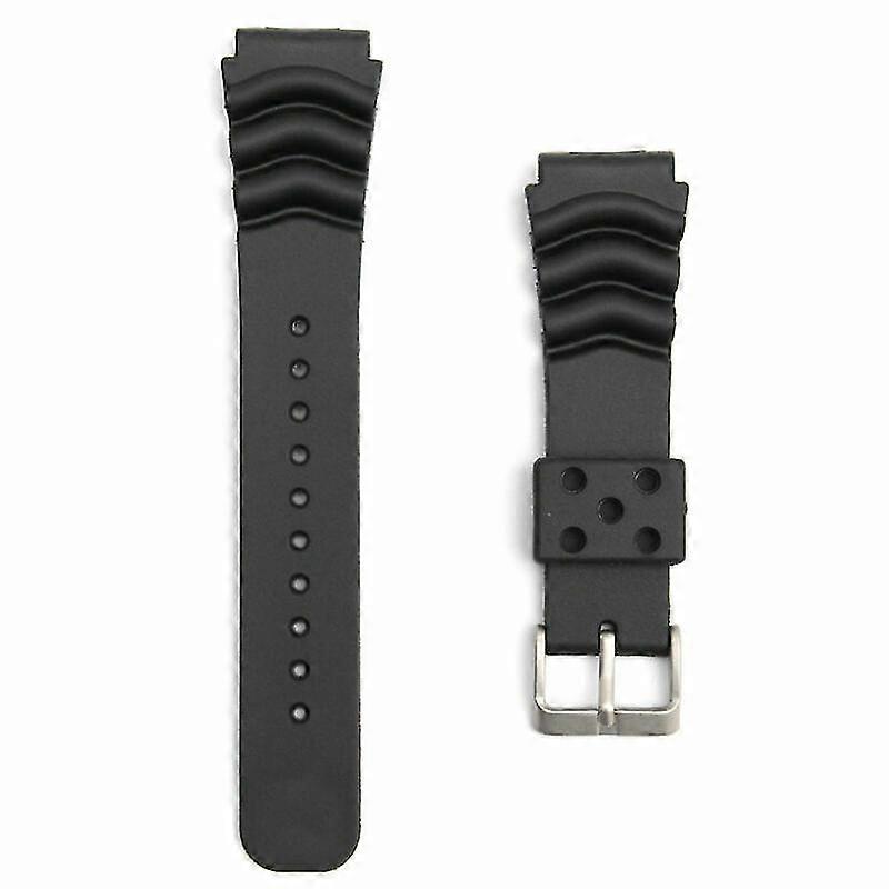22MM replacement band for SEIKO DIVER'S watch black rubber strap