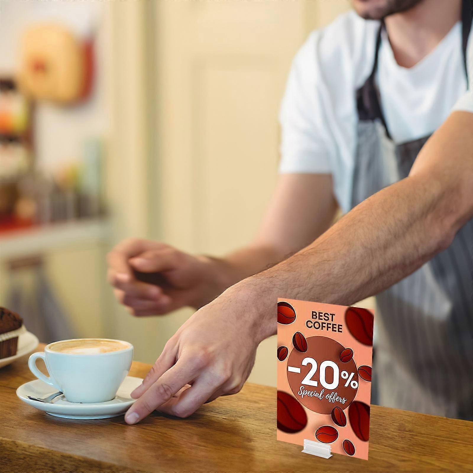 Sneeze Guard Acrylic Name Tag Holder for Display with 50Pcs Sign Stands