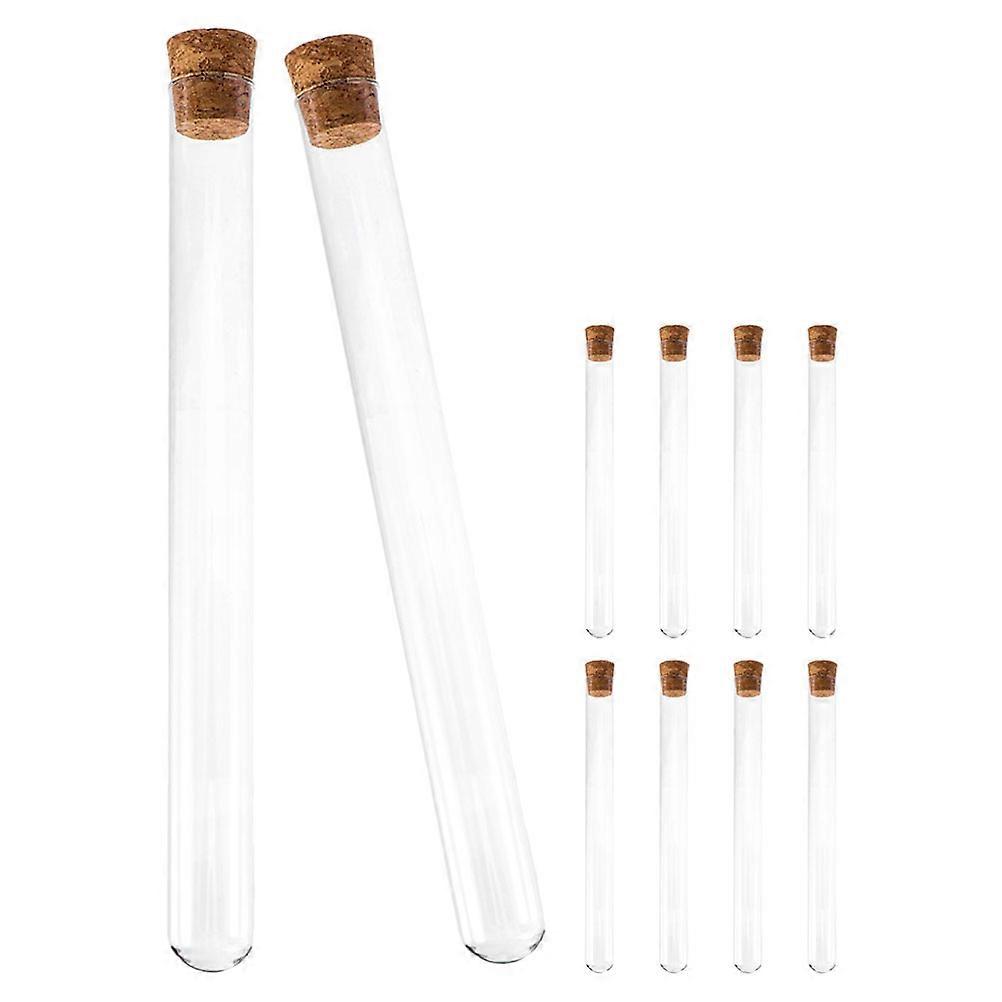 Scientific Experiment Glass Test Tube for Storage 10Pcs with Cork Lid