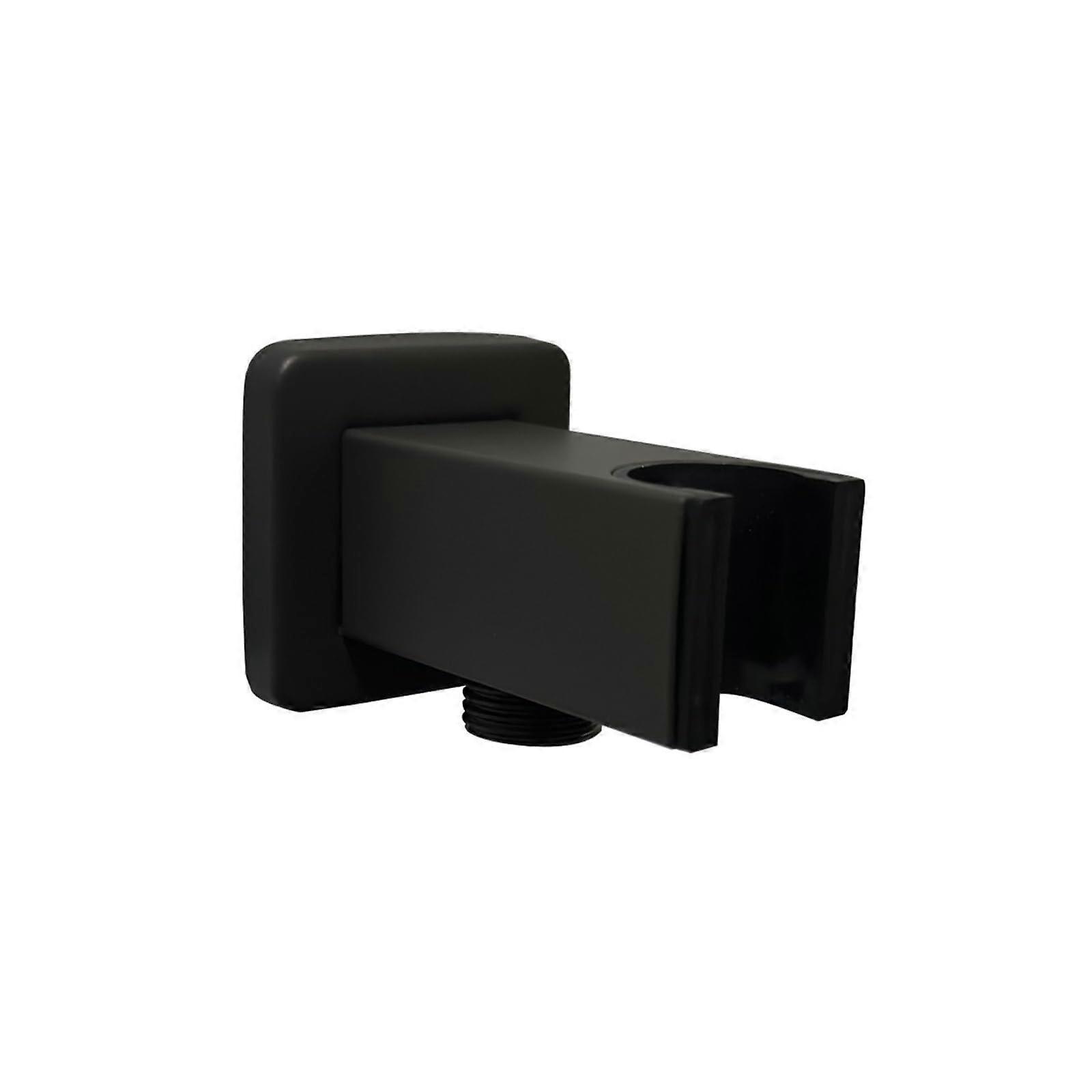 Wall Mount Shower Hose Connector with Square Elbow Hand Shower Holder 1/2″ Gray