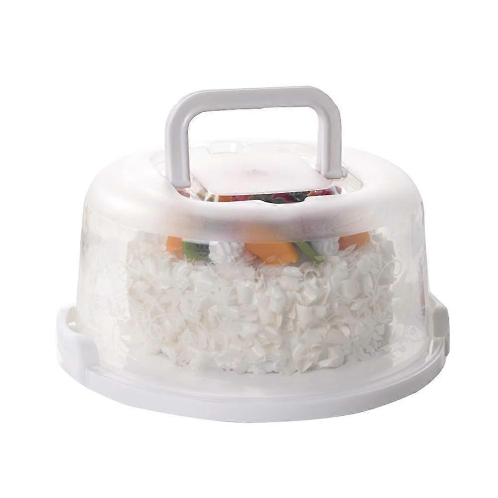 Cake Carrier with Handle for 68 Inch Cakes, Airtight Round Cake Storage Container, White