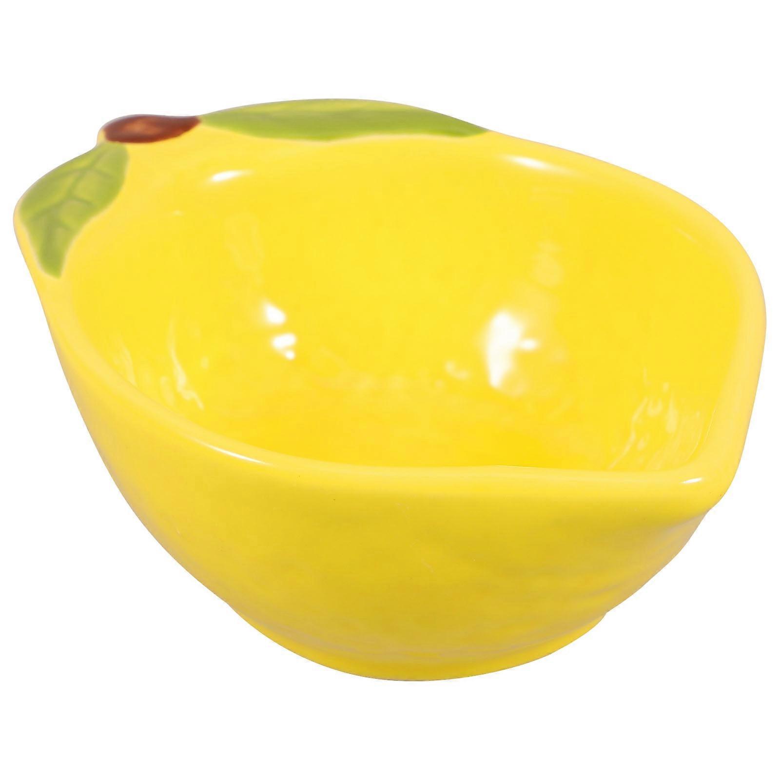 Ceramic Lemon Themed Kitchen Plate for Serving Or Decoration 1 Piece