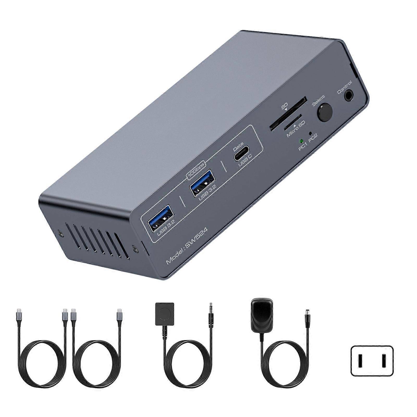 Fast Speed KVM Docking Station Featuring 4K60hz HDR10 Support USB 3.2 10Gbps 1000m Ethernet And Multiple Protections Multicolor