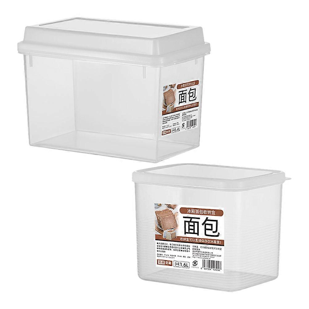 Plastic Bread Box for Airtight Storage Container 2Pcs for Bread Keeping