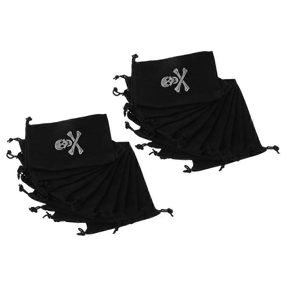 Pirate Drawstring Bags for Storage 24Pcs Skull Pattern Treasure Hunt Pouches