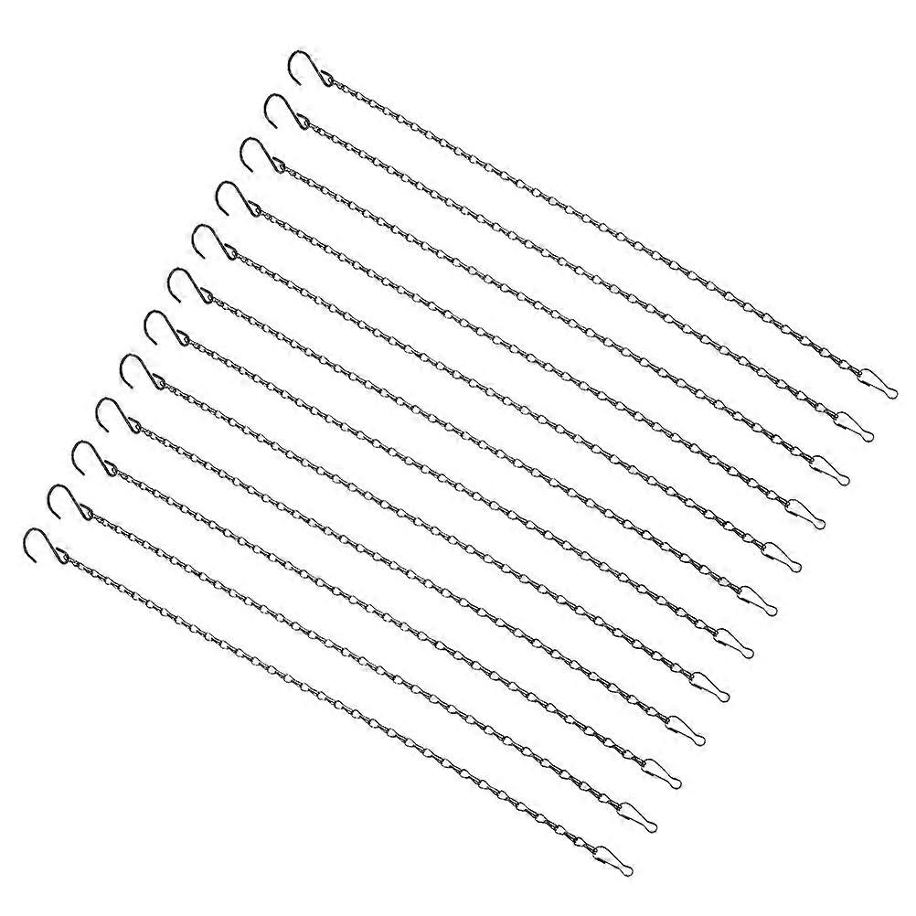 Hanging Basket Chains for Planter 12Pcs Iron Chains with Hooks Black Finish