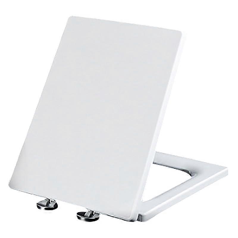 Rectangular Toilet Seat White PP Soft Close with Quick Release Hinges Easy Install 36.5x45cm