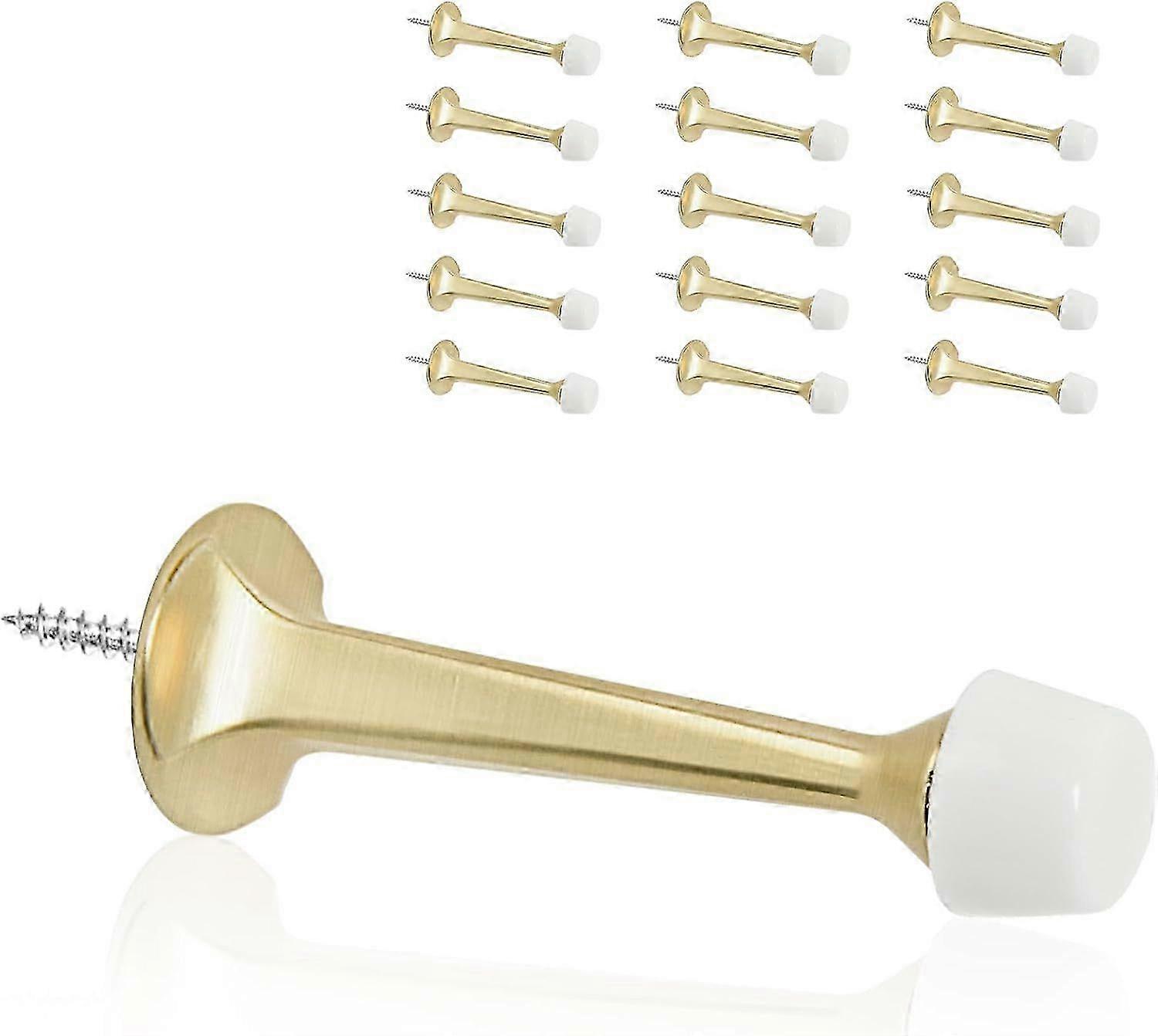 Solid Door Stopper 2 Pack - Durable Wall Protector, Satin Nickel Finish