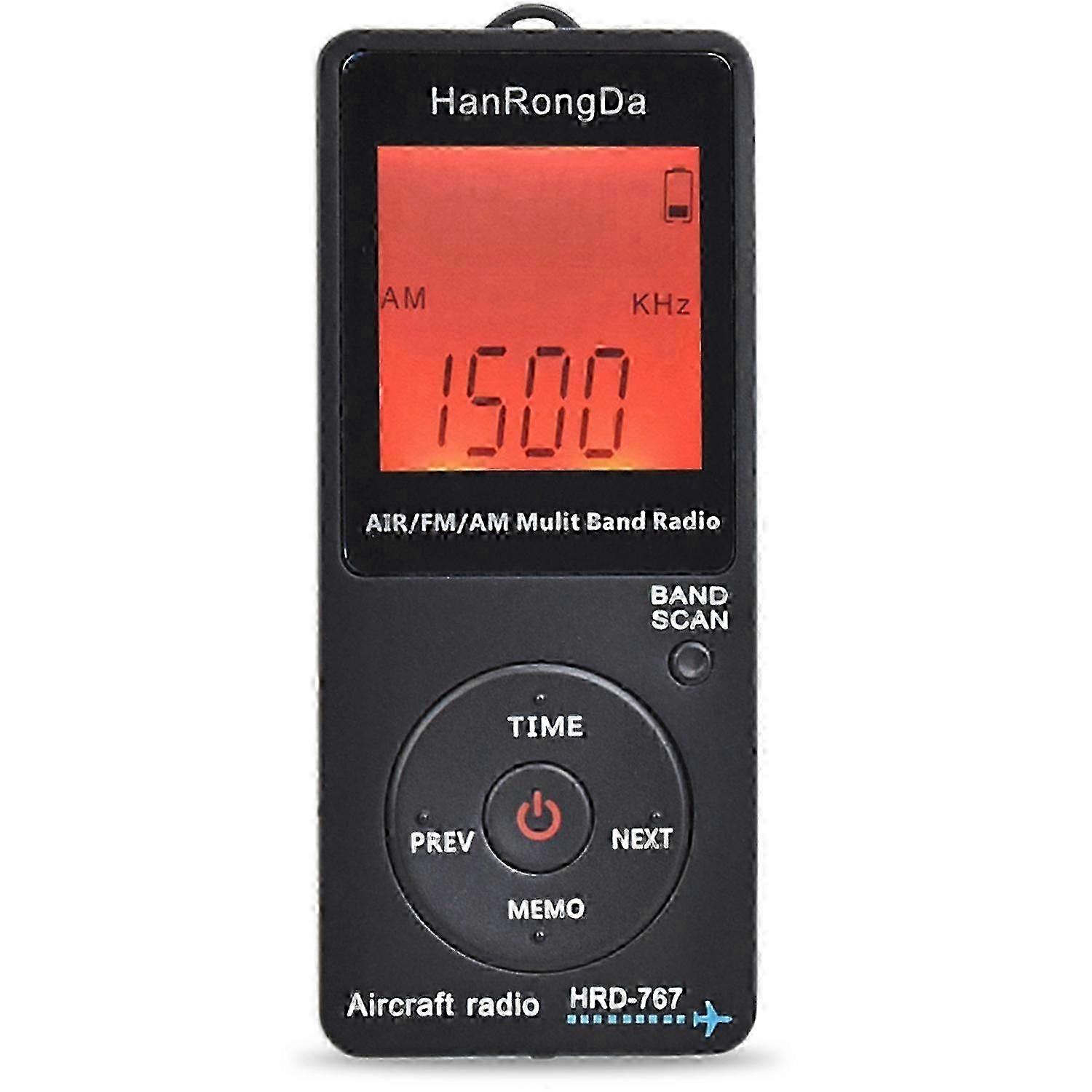Radio Aircraft Band Receiver Fm/am/air Radio World Band With Lcd Display Lock Button Pocket Radio With Earphone
